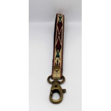 VGP Key  Lanyard Desert Sun Webbing 16,5cm  W/ Antique Brass Trigger  Spring Snap